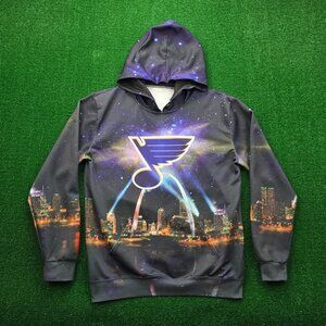 St Louis Blues‎ Hoodie Mens Large Blue Sweatshirt Pullover Galaxy NHL Hockey